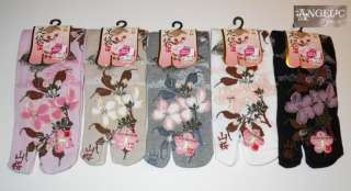   Cherry Flower Tabi Socks for Kimono Flip Flop Split Toe Geta  