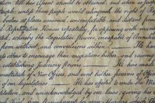 Declaration of Independence Parchment Paper US History  
