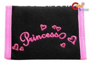 Disney Princess Kids Wallet   6 Princess in Black Pink  