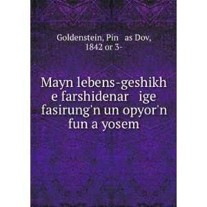   un opyorn fun a yosem Piná¸¥as Dov, 1842 or 3  Goldenstein Books