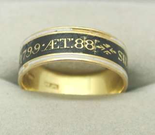Georgian 1799 Gold & Enamelled Mourning Ring  