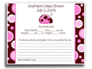 20 Baby Shower Advice Cards Prediction Cards lb p  