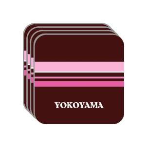 Personal Name Gift   YOKOYAMA Set of 4 Mini Mousepad Coasters (pink 