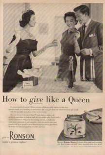 1954 Ronson Minerva table cigarette lighter vintage Ad  