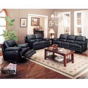  Amity Reclining Love Seat in Black Leather