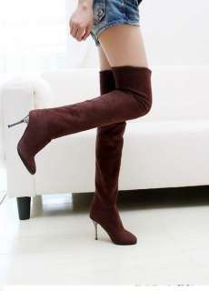 New Women Stretch knee length Heel Boots AU Size  