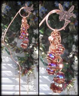 Fairy Gypsy Wind Chimes Stake Copper/Metal Garden Yard Art Sculpture 