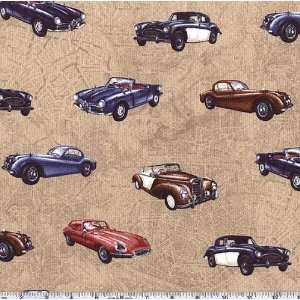  45 Wide Auto Era Khaki Fabric By The Yard Arts, Crafts 