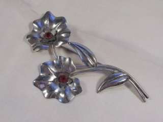 Vintage Lang Sterling Silver Floral Brooch  
