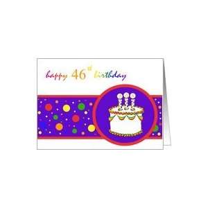  46th Happy Birthday Cake rainbow design Card Toys & Games