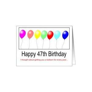  47th Birthday Balloons Card Toys & Games