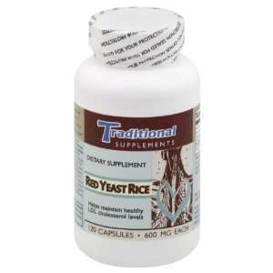  Traditional Supplements Red Yeast Rice, 600 mg, Capsules 