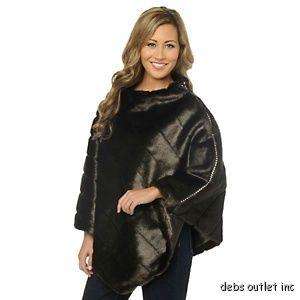 ILLUSION by sherry cassin Mink Style Poncho Chocolate M/L  