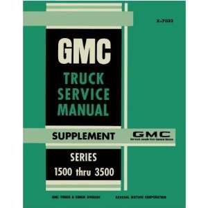  1970 GMC 1500 3500 TRUCK Service Manual Book Supp 