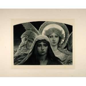 1893 Photogravure Sorrowing Soul Angel Elihu Vedder   Original 