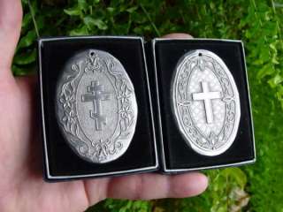 Set of 4   WENDELL AUGUST FORGE   religious CROSS ORNAMENTS 