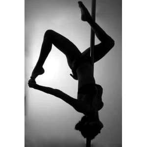  Pole Dance Silhouette   18H x 12W   Peel and Stick Wall 