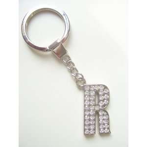  Argento Initial Keychain   Letter R 