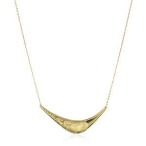  Argento Vivo Gamma Ray Textured Thin Curved Bar Necklace 