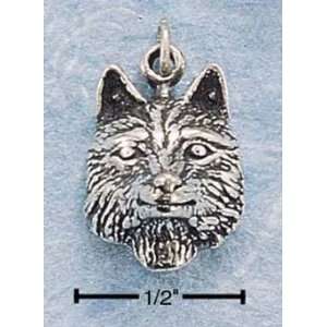  Sterling Silver Wolf Head Charm Necklace Jewelry 