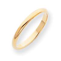 New Solid 10k Yellow Gold 2mm Half Round Wedding Band Sizes 4   8 