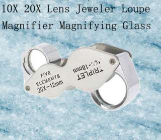 10X 20X Lens Jeweler Loupe Magnifier Magnifying Glass  