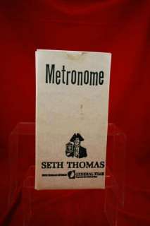 Seth Thomas # 1103 Walnut Mechanical Metronome & Original Box  