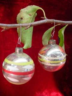 Vintage 1960s CHRISTMAS TREE ORNAMENTS Mercury Glass REFLECTIVE Made 
