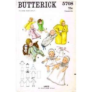  Butterick 5708 Vintage Sewing Pattern Infants Layette 