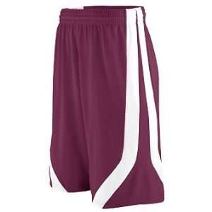  Adult Triple Double Game Short   Maroon and White   Large 