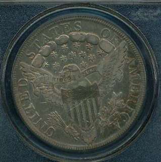 1799 DRAPED BUST SILVER DOLLAR COIN, LARGE EAGLE, PCGS CERTIFIED 
