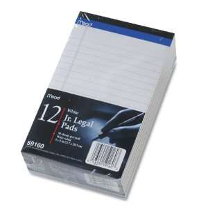  Mead 59160 Jr. Legal Ruled Pads, 5 x8, White, 50 Sheets 