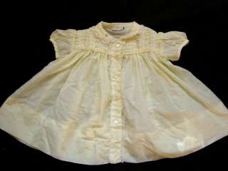 Z7  VTG Baby 9 Mo Smock yellow embroidered summer dress  