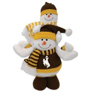 NCAA Wyoming Cowboys Plush Double Stacked Snowman Christmas Decoration 