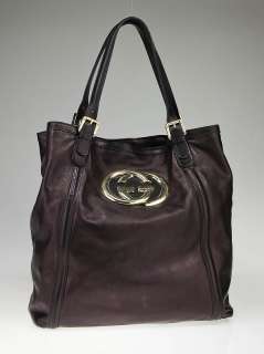 Gucci Black Leather Medium Britt Tote Bag  