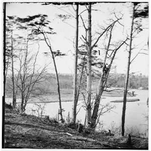 Civil War Reprint Point of Rocks, Virginia. View of Appomattox River 