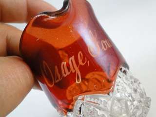Antique EAPG Ruby Flash Souvenir Cup Creamer Glass Osage IA Iowa 