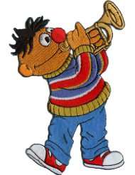 Sesame Street Cartoon Patch   5.25 Ernie With Trumpet