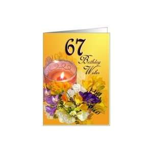  67th Happy Birthday Congratulations   Freesias Card Toys 