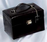   Friedrich Lederwaren Burgundy Leather 3 Tier Jewelry Box Case  
