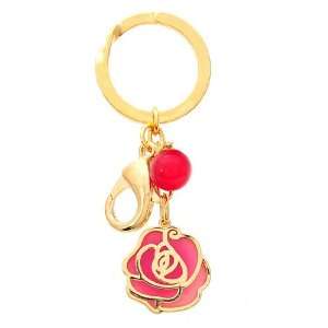  [Aznavour] Real Rose Key Chain / Pink (Gold). Office 