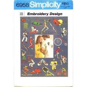  Simplicity 6958 Sports Embroidery Transfer Arts, Crafts 