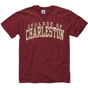  College of Charleston Cougars Maroon Arch T Shirt Sports 