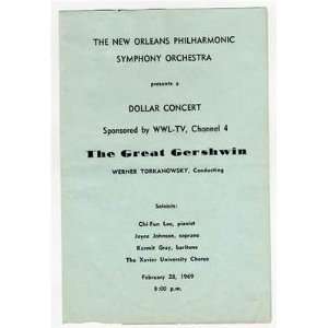  WWL Dollar Concert Program New Orleans Philharmonic 1969 
