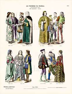 1880 History of Costumes #1211   15th Century Italy  