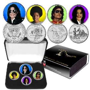    Michael Jackson  Four Piece Colorized Coin Set 