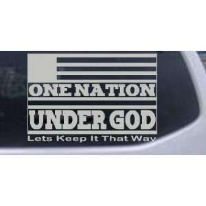 Silver 6in X 4.2in    One Nation Under God Christian Car Window Wall 