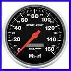   Meter Sport Comp Series Speedometer 0 160 MPH 5 Dia Electrical 3989