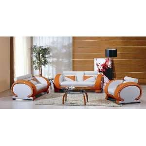  7391 Orange and White Living Room Furniture