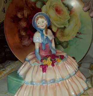   Royal Doulton Lady Day Dreams Figurine Hn 1731 Applied Roses signed WJ